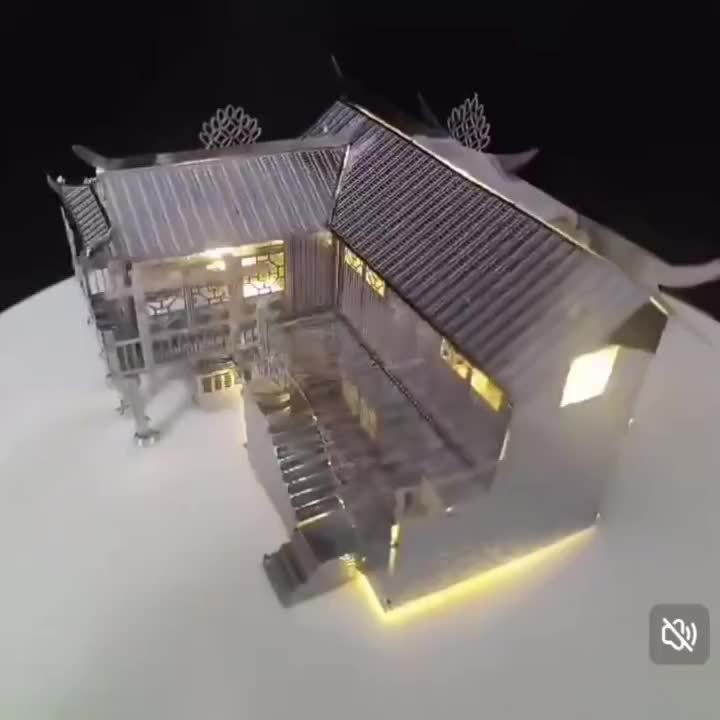 DIY Metal Assembly Toy House Model 3D Puzzle Kit
